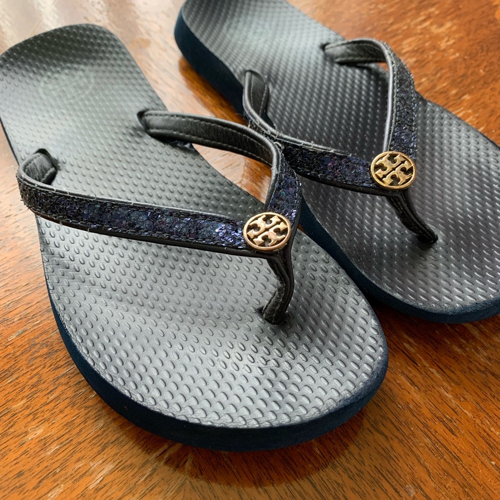 Tory Burch Glitter Flip Flops